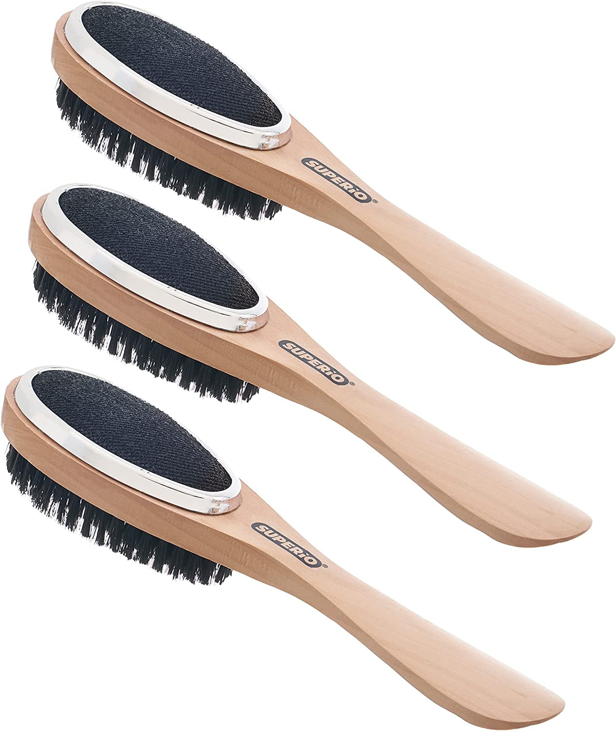 Superio Lint Brush for Clothes, 3Pack, 3 in 1 Garment Brush Double