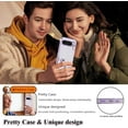 thumbnail image 6 of for Google Pixel 9 Pro XL Case Clear Glitter Shiny Aesthetic Google Pixel 9 Pro XL Phone Case Silicone Soft Floral Transparent Shockproof Cover Purple Slim for Women (Silver-Purple), 6 of 14