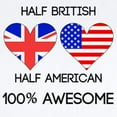 thumbnail image 2 of CafePress - Half British Half American Body Suit - Baby Light Bodysuit, Size Newborn - 24 Months, 2 of 4