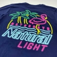 thumbnail image 6 of Natural Light 49513-M Natural Light Mens Navy Blue Neon Sign Naturdays T-Shirt - Medium, 6 of 6