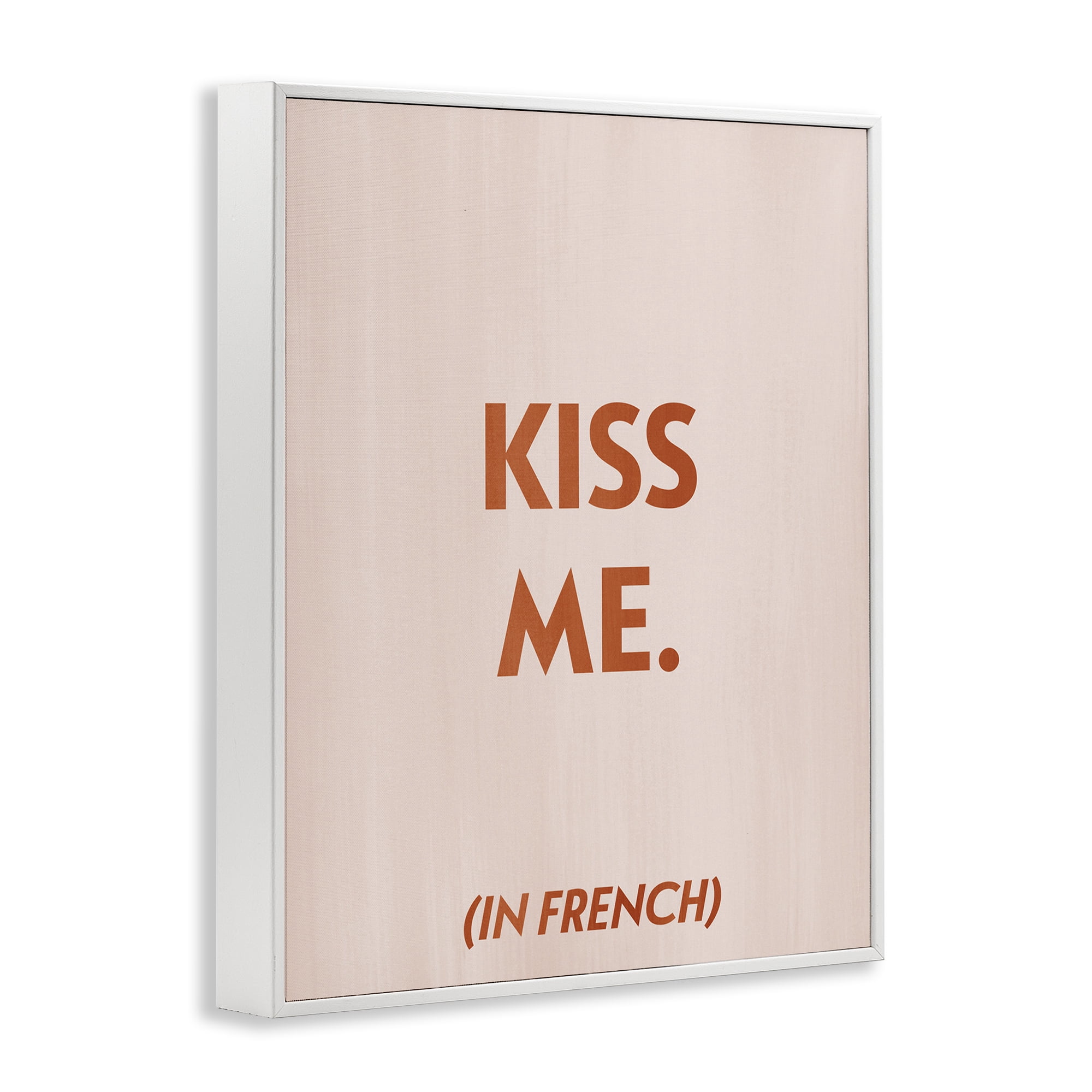 Stupell Industries Kiss Me In French Typography Painting White Framed Art Print Wall Art, 16 x 20
