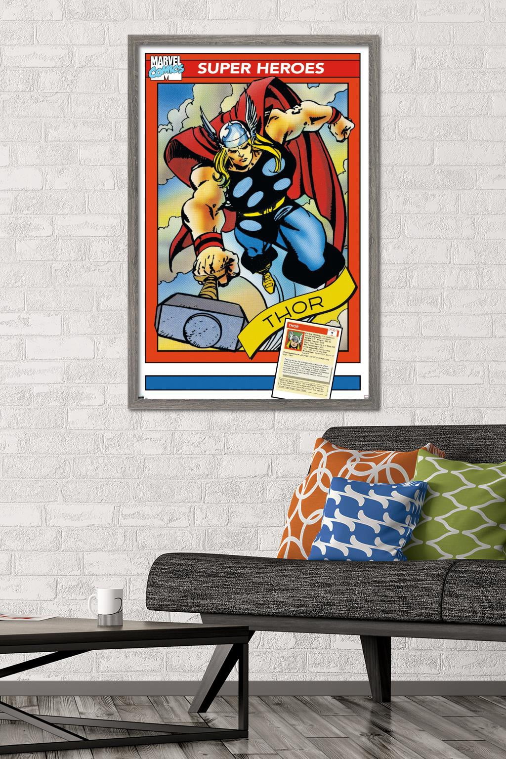Marvel Trading Cards - Thor Wall Poster, 22.375" x 34" Framed