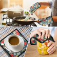 thumbnail image 4 of Pioneer Flower Kitchen Oven Mitt and Pot Holder Sets 2 Pcs for Baking, Cooking and Grilling, Heat Resistant Up To 392 °F, 4 of 7