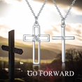 thumbnail image 4 of SISGEM 2Pcs Sterling Silver Cross Necklace Faith Jewelry Gifts for Couples, Friends, 4 of 6