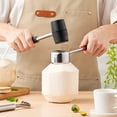thumbnail image 3 of SUTENGDA Rubber Mallet Stainless Steel Meat Tenderizer Coconut Opener Three-Piece Set Coconut Cracker Tool, 3 of 4
