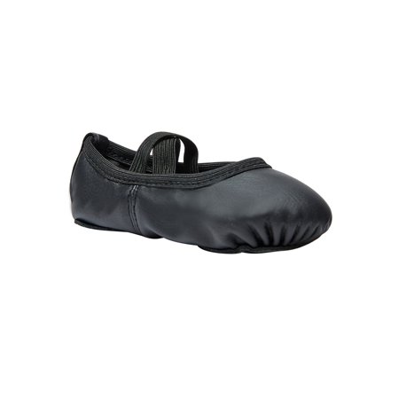 

QWZNDZG Stelle Now PU Leather Ballet Shoes for Girls Black 8MT