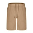 thumbnail image 5 of Mens Linen Shorts Casual Elastic Waist Drawstring Summer Beach Shorts Pockets Classic Fit Shorts Pants, 5 of 7