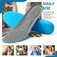 thumbnail image 7 of 3 Pairs Comfortable Replacement Shoe Insole Inserts, Foot Massage Breathable Shoe Soles Relief Insoles for Working Daily Use, 7 of 7