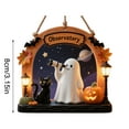 thumbnail image 3 of Diceymbol Spooky Cute Halloween Hanging Ornaments Friendly Ghost Scene Decor with Lantern and Cat Designs for Halloween Tree Home Decor and Seasonal Display, 3 of 8