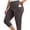 C1-Dark Gray, variant on Women's Plus Size High Waisted Capri Yoga Leggings with Pockets, Gray 2X Tummy Control Cropped Workout Pants for Gym & Running