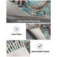 thumbnail image 5 of Coastal Octopus Bath Rug 2x3ft Woven Bathroom Entryway Runner Rug,Vintage Teal Nautical Beach Botanical Washable Living Room Hallway Bedroom Kitchen Carpet with Tassels,Indoor Outdoor Throw Doormat, 5 of 5