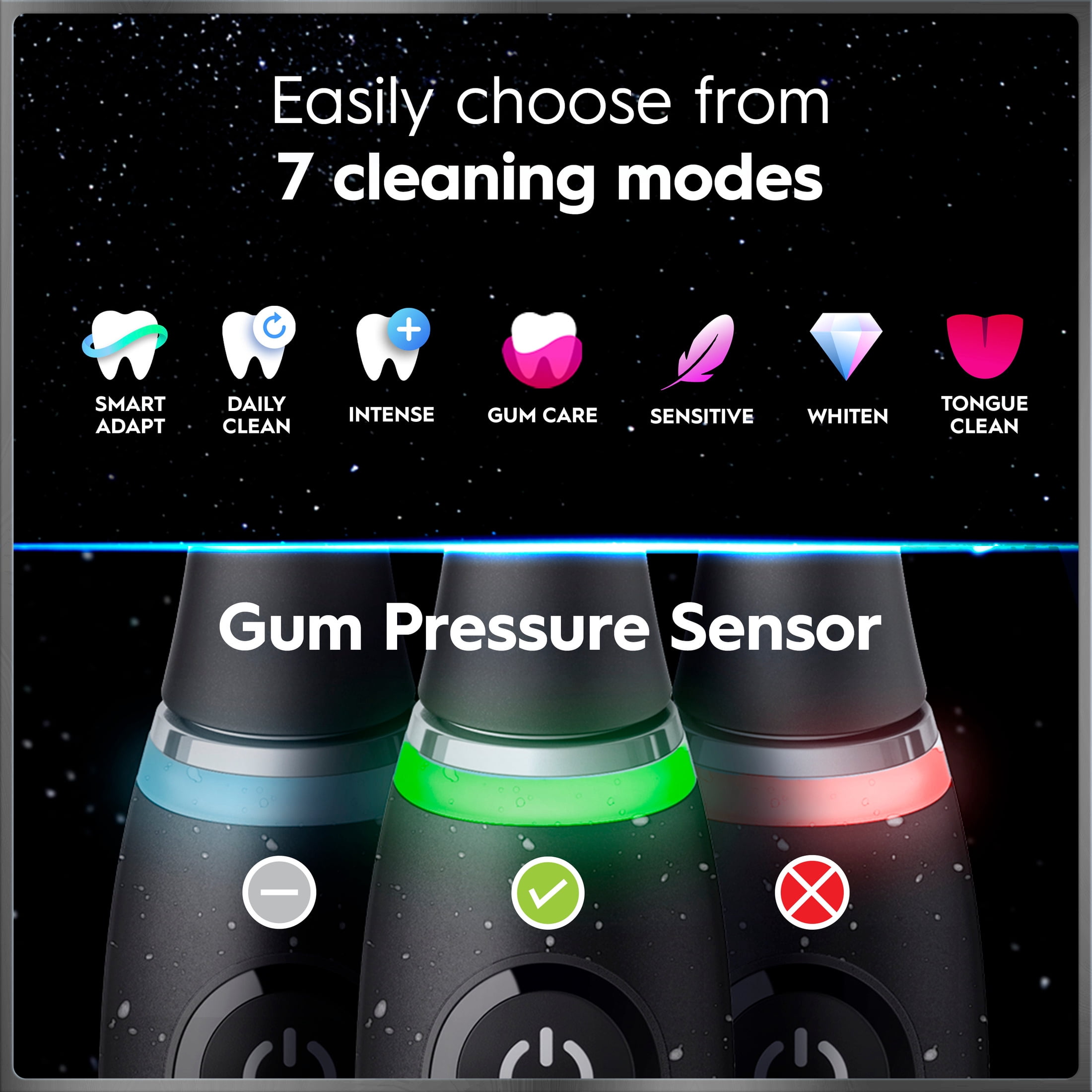 Oral-B Toothbrush, iO Series 10 Rechargeable Electric Toothbrush with (2) Ultimate Clean and (2) Gentle Care Replacement Brush Heads, Black, and Charger
