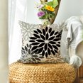 thumbnail image 4 of Sm:)e Black Brown Waterproof Dahlia Floral Throw Pillow Covers 18x18 Inch Set of 2, Outdoor Farmhouse Decorative Square Cushion Cases for Patio, Living Room, Sofa, Bed, 4 of 8