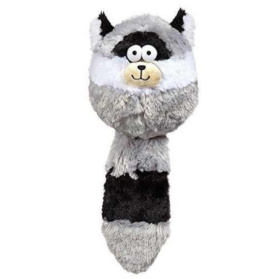 Funny Dog Toys Furry Fatties Crinkle & Squeak Textured Toys Choose Character 15"(Raccoon)