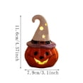 thumbnail image 3 of Clearance! Halloween Witch Hat Ceramic Light Up Pumpkin Figurine LED Night Light Candle Style Glowing Pumpkin Statue Tabletop Decor for Fall Thanksgiving Home Display Ornament, 3 of 5