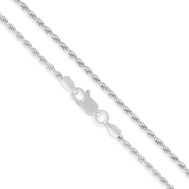Authentic 925 Sterling Silver 2MM Rope DiamondCut Chain Necklaces
