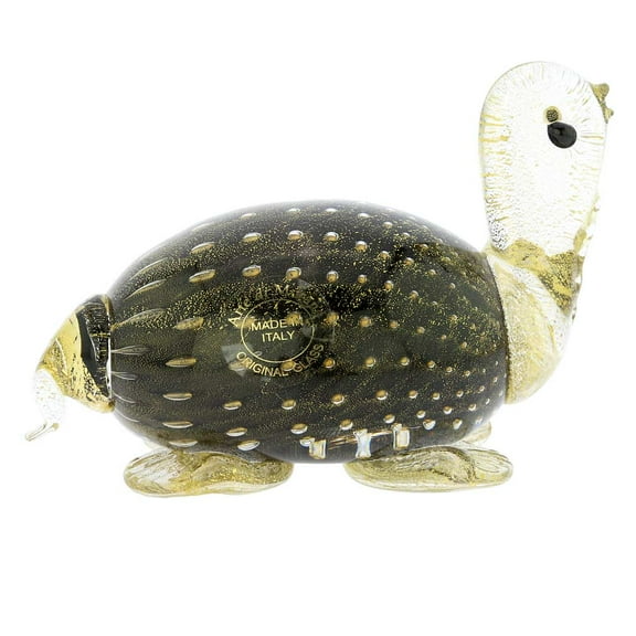 GlassOfVenice Murano Glass Bullicante Turtle - Black