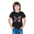 thumbnail image 6 of Toddler Casual Patriotic Tshirts Cotton Tee Shirts 4th of July USA Flag Graphic Tees Summer Cute T-Shirts Black， 5 Years, 6 of 7