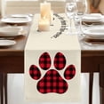 thumbnail image 3 of Table Runners 70 Inches Long Dress Scarves, Buffalo Plaid Paw Farmhouse Coffee/Dining/Kitchen Table Decor, Holiday Table Runner, Cute Cats Pets Pawprints Farmhouse Retro 13x70 Inch, 3 of 9