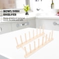 thumbnail image 6 of RENACLIPY Kitchen Storage Rack Set of 2 Beige Wood Plate Holders for Efficient Kitchen Organization, 6 of 8