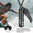 thumbnail image 4 of Cylinder Cremation Urn Necklace with Angel Wing & Pet Paw - Ashes Keepsake for Dog/Cat Memorial Jewelry, 4 of 6