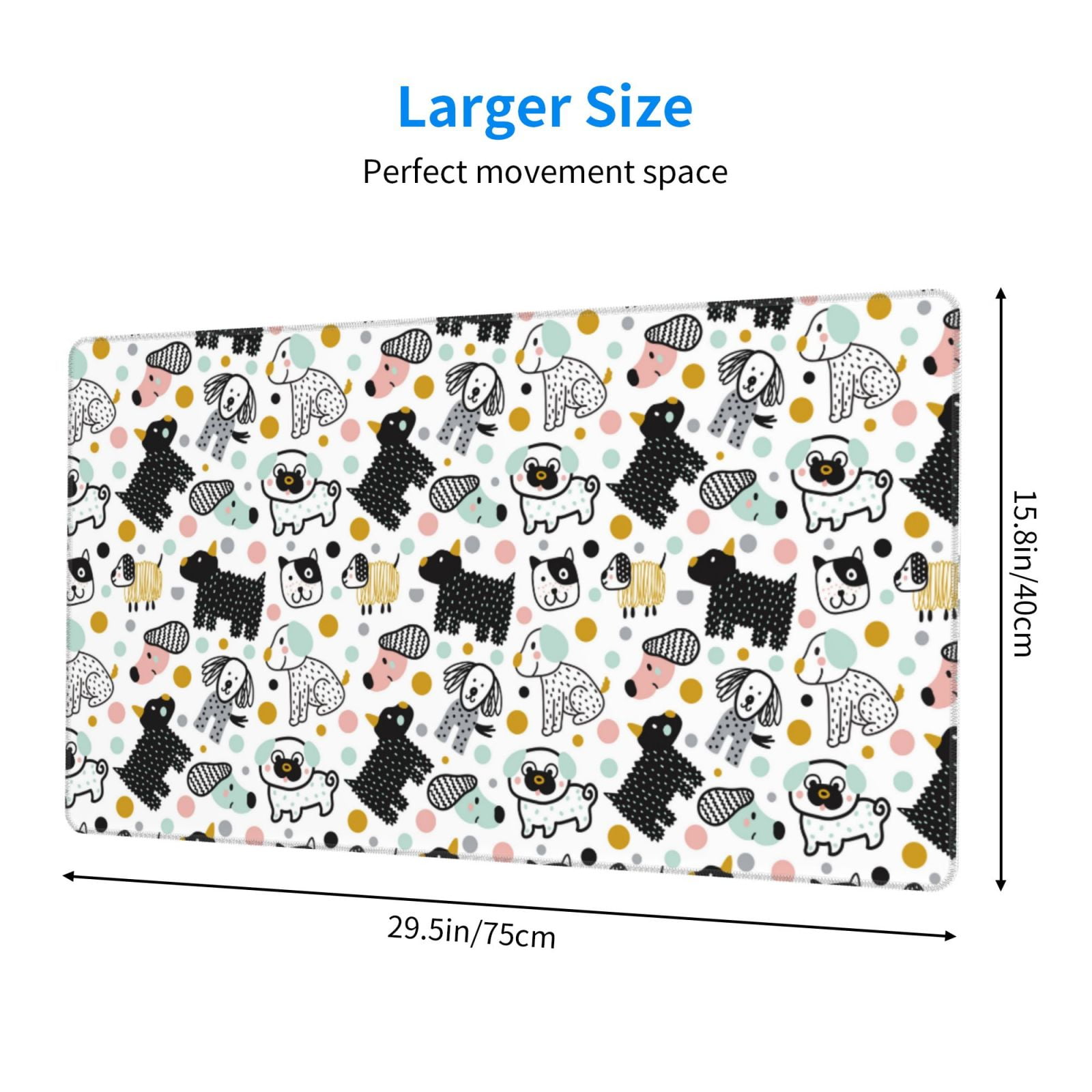 Xecao Funny Puppy for Waterproof Mouse Pad - Extended Contour Mouse Mat, Large Gaming Mousepad Laptop Keyboard Mat with Non-Slip Rubber Base