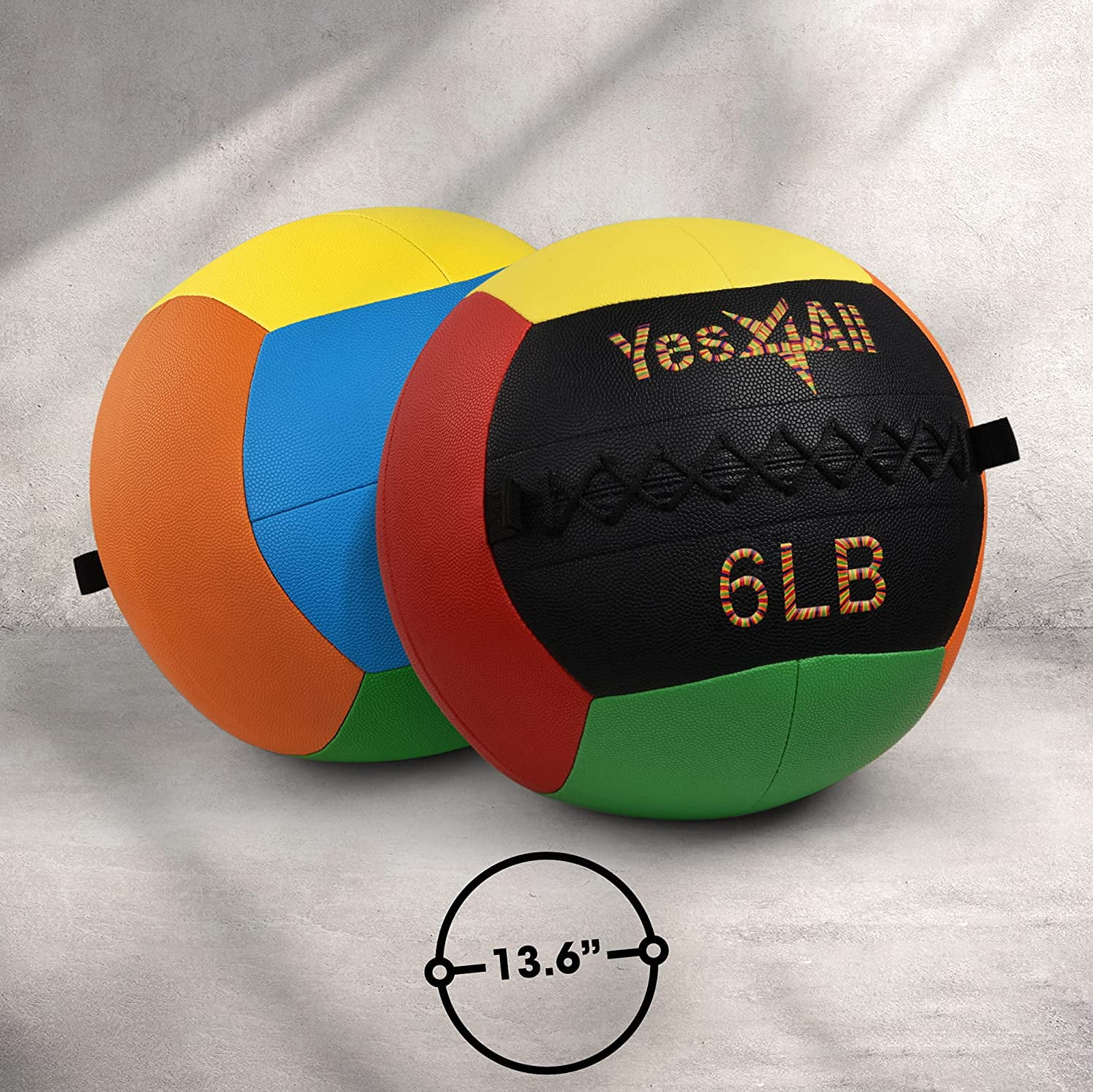 Yes4All 6lbs Wall Medicine Ball Vibrant