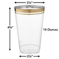 thumbnail image 6 of Perfect Settings Hard Clear Plastic Disposable Cups, 14 oz Gold Rimmed 100 Count, 6 of 8
