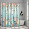 thumbnail image 3 of Shower Curtain Shell Starfish Bathroom Curtains with Hooks, Waterproof Fabric Ocean Coral Marine Life Green Bath Shower Curtains Set for Bathroom Bathtubs Decor 36x72 Inch, 3 of 9