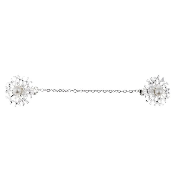 Pearl Clips Shawl Shrug Sweater Blouse Collar Clasps Chain