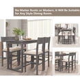 thumbnail image 4 of 5 Piece Counter Height Dining Table Set, Atumon Dining Room Set with 4 Upholstered Chairs, Wood Dining Table Set for 4, Farmhouse Dining Table Set for Kitchen Dining Room Apartment, Gray, 4 of 10