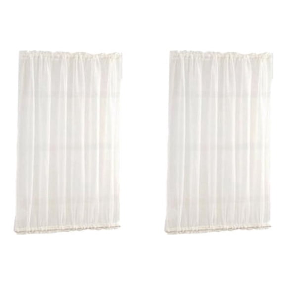 Set of French Glass Door Curtains Blackout Curtain White 137x102cm