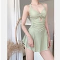thumbnail image 3 of Women Hanging Neck Sweet Cute Swimwear Sexy One-piec Beach Wear Swim Suit Beach Dress Swimsuit High Waist Bathing Suit For Girls, 3 of 4