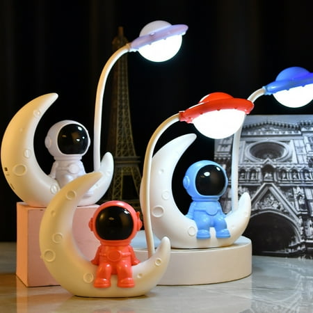 

BetterZ Night Light Eye Care 2 Light Modes ABS Moon Spaceman Model Lamp for Bookcase