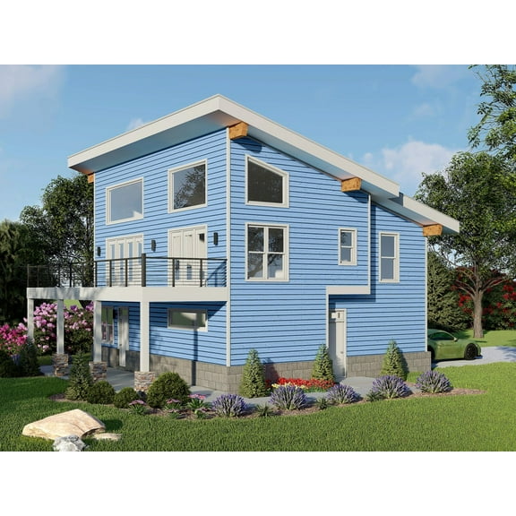 763-4311: Modern Contemporary 4 Bed, 3 Bath Luxury Home Plan, 1910 Sq Ft: Full Blueprints with License to Build by Home Plan Marketplace - Lesuto