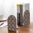 thumbnail image 5 of Lsque Colorful Flowers with Butterfly Printed Wood Bookends,Non-Skid Bookend for Shelves,Heavy Duty Support Bookends,Non-Slip Foam Pads for Office, Home, and Library,1 Pair, 5 of 8