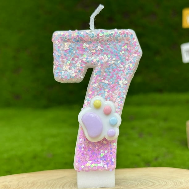 LADIGASU Pata de Perro Cumpleaños Número Velas para Decoración de Tartas Pata de Perro Número Vela Perro Temática de Cumpleaños Cake Topper para Decoraciones de Fiesta Favores Suministros Artículos E