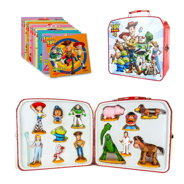 Set de Juego Toy Story: 13 Libros Cuentos, 13 Figuras y Caja Coleccionadora Pixar Figuras Toy Story 4