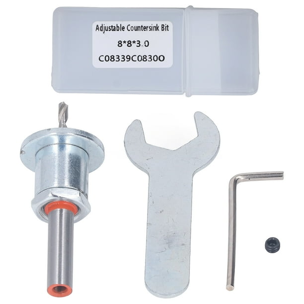 Broca avellanadora, herramienta de broca de tornillo autorroscante para avellanador cónico de acero de aleación con tope de profundidad ajustable para instalación de madera VoborMX herramienta