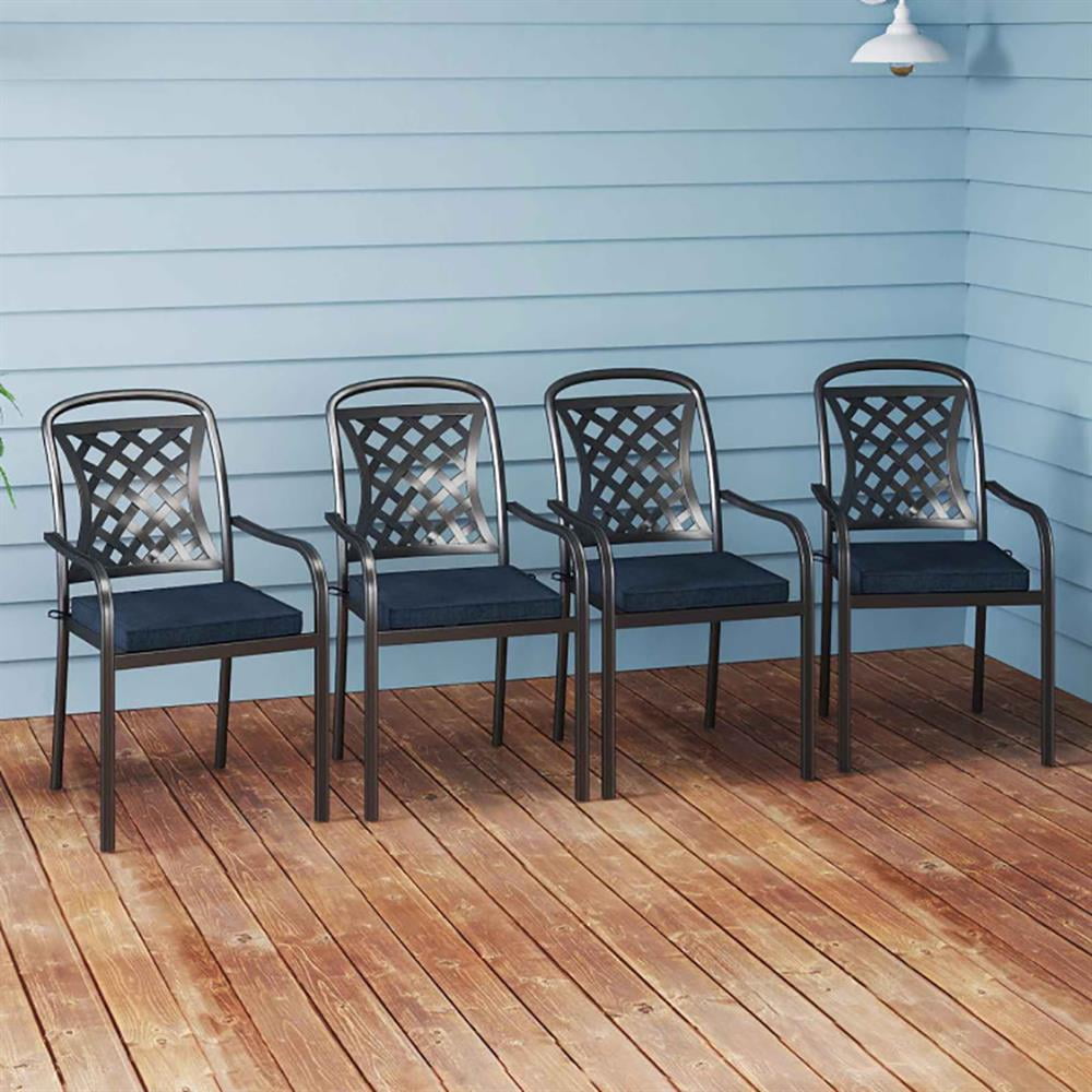 YYAo Outdoor Chair Cushions, Waterproof Outdoor Seat Pads, Outdoor Chair Cushion Set of 2 Waterproof Fade-Resistant Olefin Seat Cushions-Navy