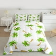 thumbnail image 2 of jejeloiu Cartoon Coconut Tree Bedding Comforter Set,Hawaii Summer Holiday Twin Comforter Sets,Green White Bedding Set For Boys Girls,Ultra Soft Home Decor Reversible,2pcs, 2 of 8