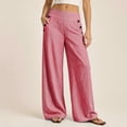 thumbnail image 3 of MLCDZ Wide Leg Pants for Women Stripes Flowy Baggy Palazzo Elastic Waist Trousers with Pockets Summer Lightweight Beach Vacation Golf Hiking Pants, 3 of 8