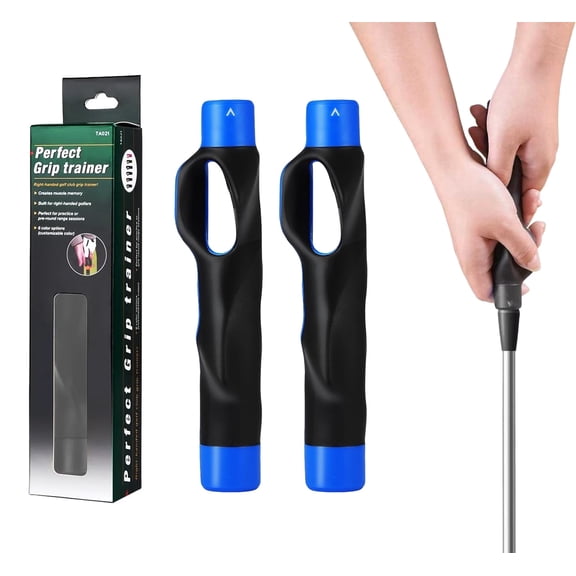 2PCS Golf Grip Trainer,Grip Trainer Golf Training Equipment,Golf Grip Trainer Right Hand,Golf Training Aid to Help Train Correct Hand Position (Right Hand Blue)