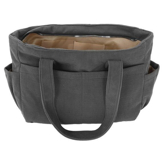 OULII Large Capacity Grey Canvas Tote Bag Purse for Women's with MultiPocket Design for Storage and Daily Use