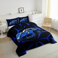 thumbnail image 5 of jejeloiu Racing Car Full Size Comforter Sets,Extreme Sports Bedding Comforter Set,Navy Geometric Lines Bedding Sets For Child,Luxury Bedroom Decor Reversible,3-Piece, 5 of 8
