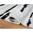 thumbnail image 4 of HR Modern Abstract Black and White Shag Area Rug - Luxurious Soft Plush Texture for Contemporary Home Decor, High Pile Floor Carpet, 4 of 5