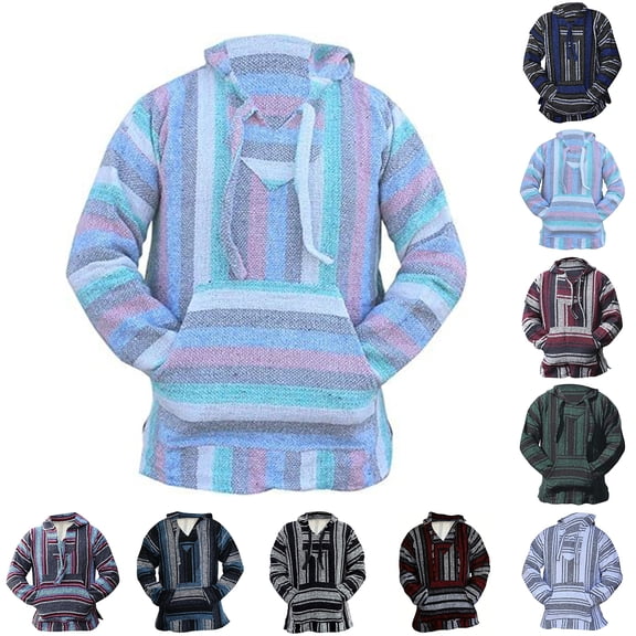 Men's Tribal Print Comfort Hoodie, Casual Long Sleeve Pullover Sweatshirt, Ethnic Style Streetwear for Christmas, Fall Winter, Cultural Events and Daily Wear,Army Green,L