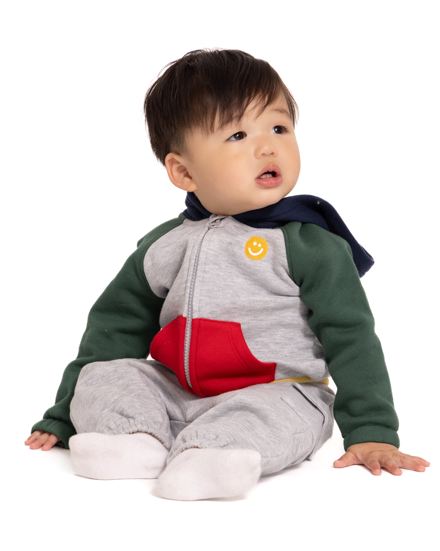 Wonder Nation Baby Boys Full Zip Hoodie and Jogger Sweatpants Set, 2 Piece, Sizes 0/3M-24M