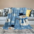 thumbnail image 2 of ONETECH  Christmas Holiday Throw Blanket: Velvelty Soft, Durable Accent for Bed or Couch (Snowmen), 2 of 6