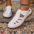 thumbnail image 3 of Mepaouo Summer Closed Toe Sandals for Women Ankle Strap Dressy Orthopedic Walking Slip on Flat Shoes, 3 of 6
